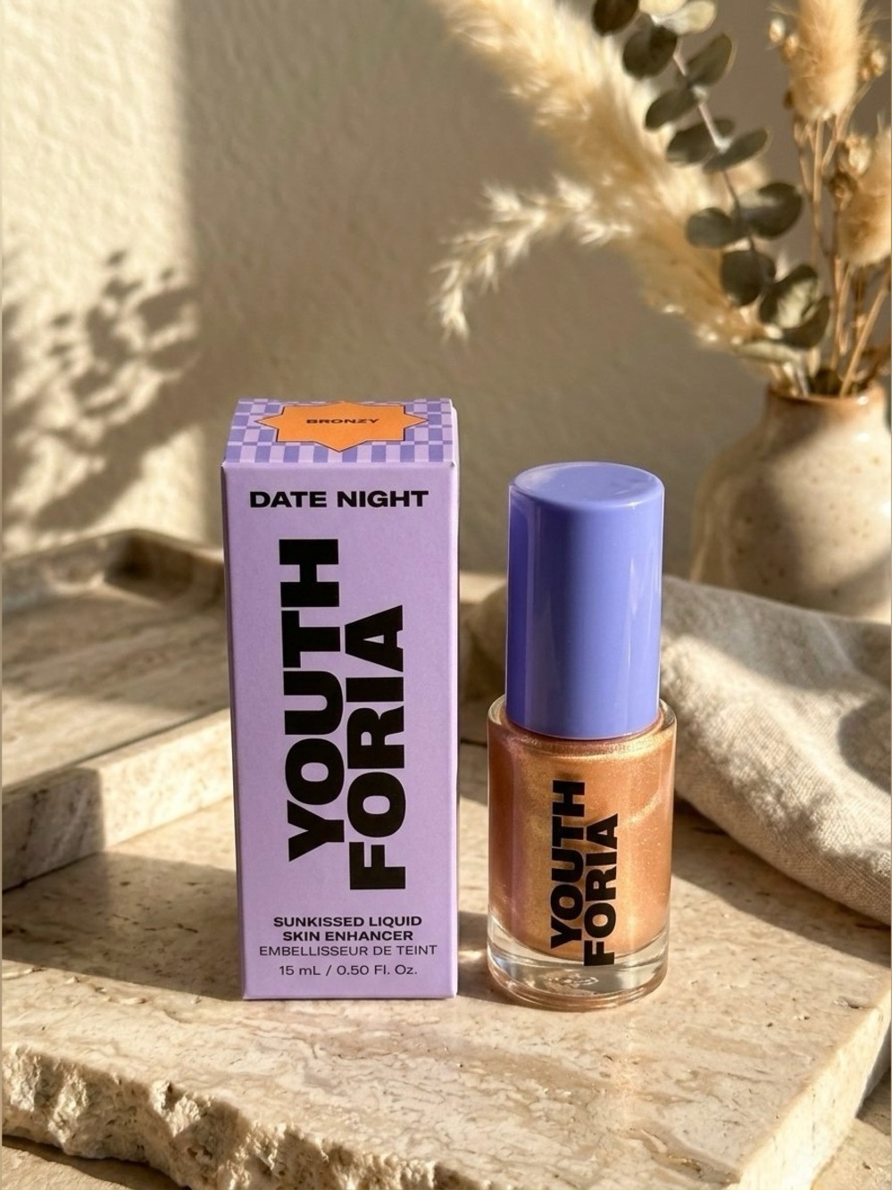 NIB Youthforia Date Night Sunkissed Liquid Skin Enhancer Bronzy 0.5oz Full Size